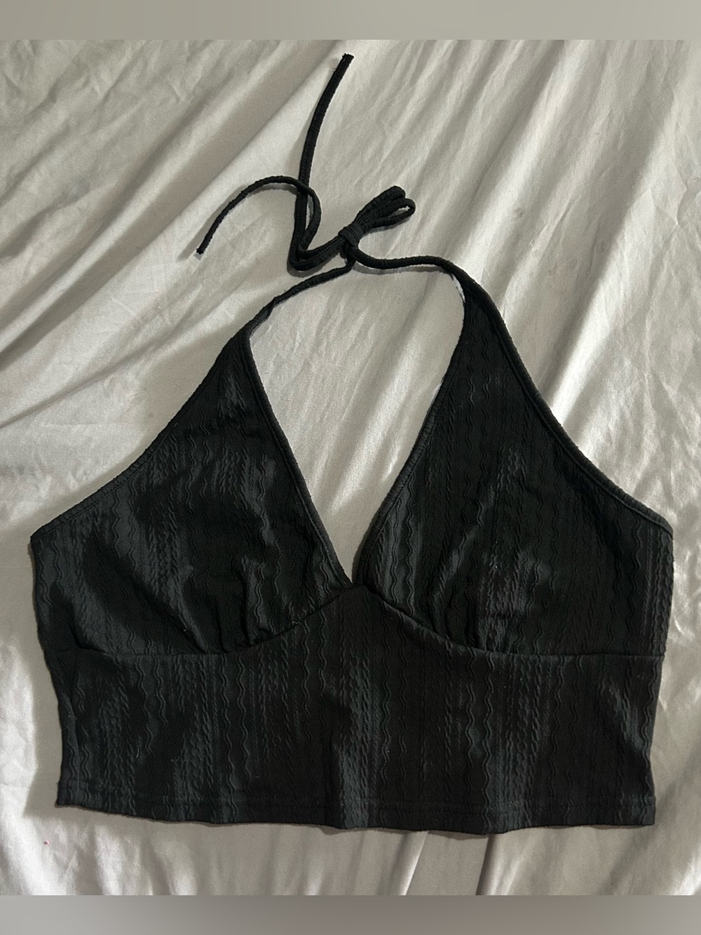 Black Halter Crop Top